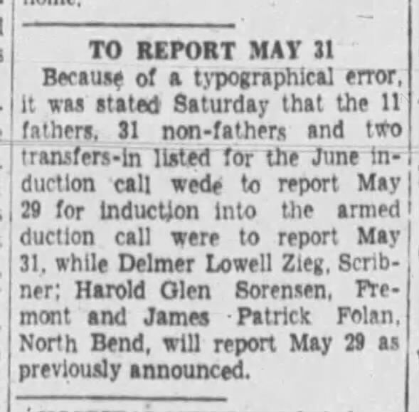 Clipping from Fremont Tribune